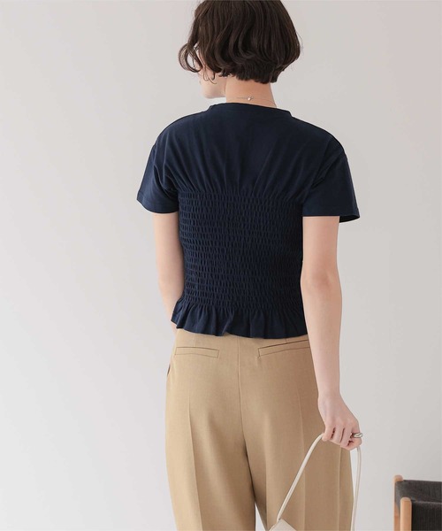 titivate(ティティベイト)の「シャーリングロゴプリントTシャツ(Tシャツ/カットソー・レディース・ネイビー/ライトイエロー/オフホワイト・FREE)」の18枚目の写真