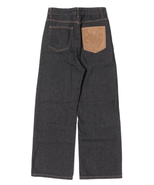 Sibra(シブラ)の「配色バックポケットルーズワイドデニムパンツ(デニムパンツ・レディース・ブラック・M/S/L)」の10枚目の写真
