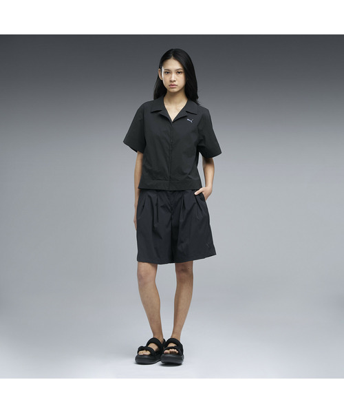 PUMA(プーマ)の「PUMA プーマ ウィメンズ ESS エレベーテッド ウーブン 半袖 シャツ(Tシャツ/カットソー・レディース・ゴールド系その他/ブラック・X-LARGE/LARGE/MEDIUM/SMALL)」の4枚目の写真