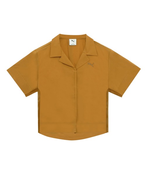 PUMA(プーマ)の「PUMA プーマ ウィメンズ ESS エレベーテッド ウーブン 半袖 シャツ(Tシャツ/カットソー・レディース・ゴールド系その他/ブラック・X-LARGE/LARGE/MEDIUM/SMALL)」の1枚目の写真