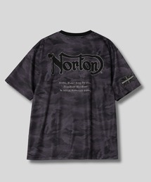 【Norton/ノートン】カモフラージュ柄 ワッペン バックロゴ クルーネック 半袖Tシャツ