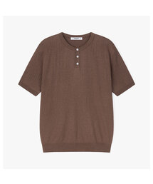 POLYGRAM（ポリグラム）の「リブヘンリーネック半袖ニット - 8カラー（Tシャツ/カットソー）」