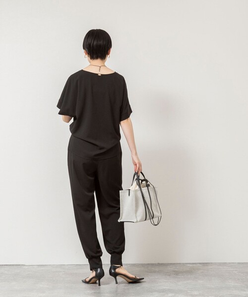 NOLLEY’S(ノーリーズ)の「【WEB&一部店舗限定カラー】《セットアップ対応》ジョーゼットジョガーパンツ(その他パンツ・レディース・チャコールグレー/ブラック/オリーブ・38/36)」の22枚目の写真