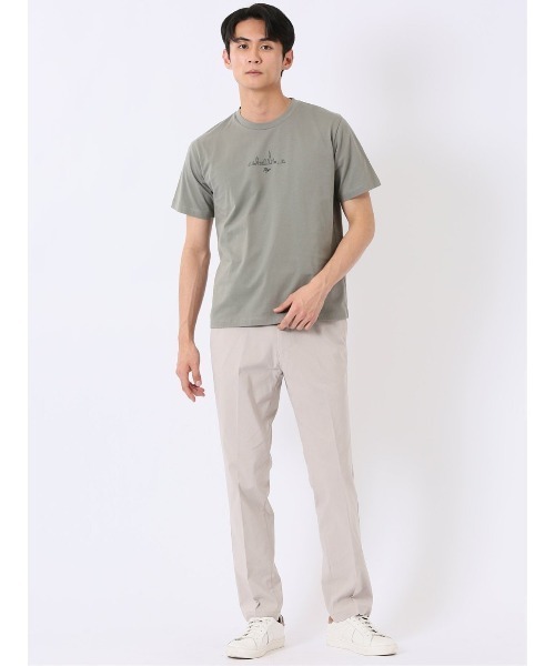 TAKA-Q(タカキュー)の「パンツ メンズ ストレッチ 接触冷感 抗菌防臭 レギュラー トラウザー テーパード ピケ クロスストレッチ + クール(チノパンツ・メンズ・ベージュ/ネイビー・LARGE/3L/S/MEDIUM/2S/X-LARGE)」の5枚目の写真