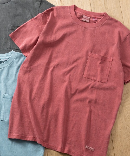 Goodwear(グッドウェア)の「【h】〔Goodwear/グッドウェア〕USAコットン ヘビーウェイト ポケット付き ピグメント半袖Tシャツ/無地T(Tシャツ/カットソー・メンズ・チャコールグレー/ライトブルー/ピンク・X-LARGE/LARGE/MEDIUM)」の3枚目の写真
