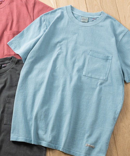 Goodwear(グッドウェア)の「【h】〔Goodwear/グッドウェア〕USAコットン ヘビーウェイト ポケット付き ピグメント半袖Tシャツ/無地T(Tシャツ/カットソー・メンズ・チャコールグレー/ライトブルー/ピンク・X-LARGE/LARGE/MEDIUM)」の2枚目の写真