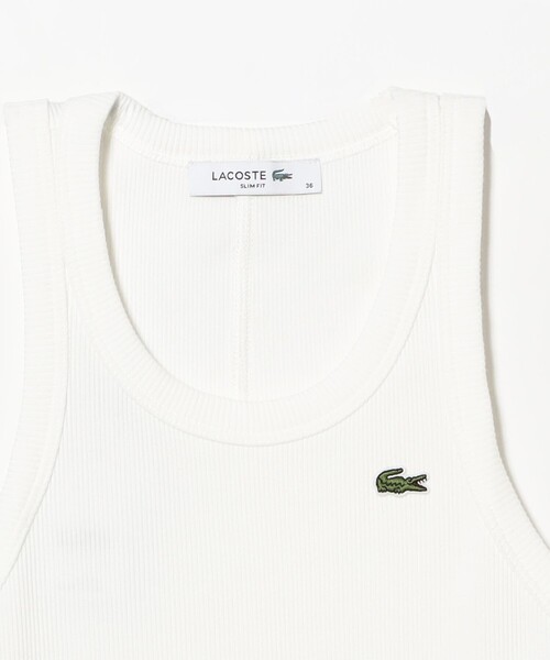 LACOSTE(ラコステ)の「LACOSTE / エッセンシャルリブニットタンクトップ(Tシャツ/カットソー・レディース・ブラック/ホワイト・36)」の4枚目の写真