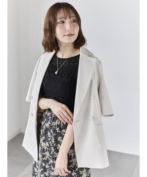 Te chichi(テチチ)の「パッチワークレース5分袖トップス(Tシャツ/カットソー・レディース・ラベンダー/ブラック/オフホワイト・F)」の10枚目の写真