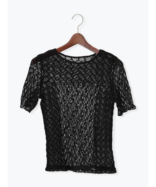 Te chichi(テチチ)の「パッチワークレース5分袖トップス(Tシャツ/カットソー・レディース・ラベンダー/ブラック/オフホワイト・F)」の15枚目の写真