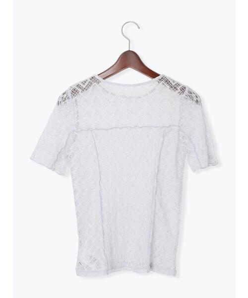 Te chichi(テチチ)の「パッチワークレース5分袖トップス(Tシャツ/カットソー・レディース・ラベンダー/ブラック/オフホワイト・F)」の17枚目の写真