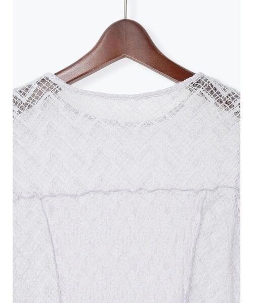 Te chichi(テチチ)の「パッチワークレース5分袖トップス(Tシャツ/カットソー・レディース・ラベンダー/ブラック/オフホワイト・F)」の21枚目の写真
