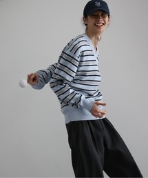 KAIKO（カイコー）の「KAIKO Border v neck sweater（ニット/セーター）」