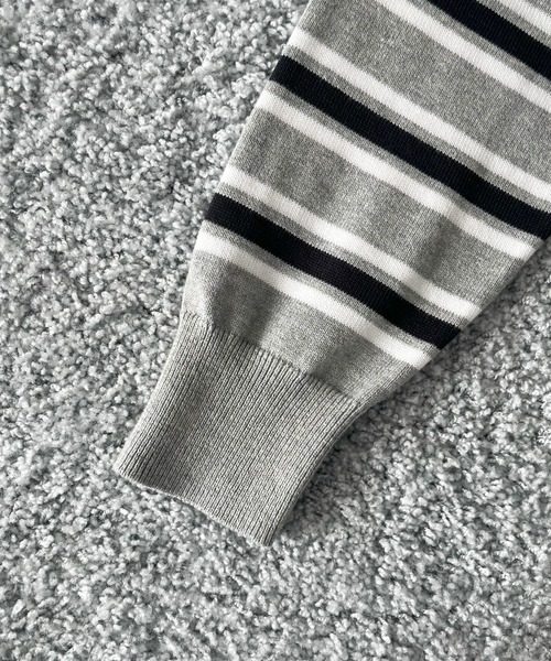 KAIKO(カイコー)の「KAIKO Border v neck sweater(ニット/セーター・メンズ・サックスブルー/グレー系その他2/グレー系その他・3/2/1/4)」の8枚目の写真