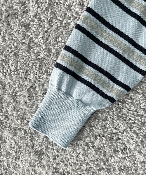 KAIKO(カイコー)の「KAIKO Border v neck sweater(ニット/セーター・メンズ・サックスブルー/グレー系その他2/グレー系その他・3/2/1/4)」の11枚目の写真