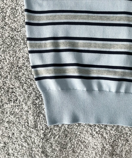 KAIKO(カイコー)の「KAIKO Border v neck sweater(ニット/セーター・メンズ・サックスブルー/グレー系その他2/グレー系その他・3/2/1/4)」の12枚目の写真