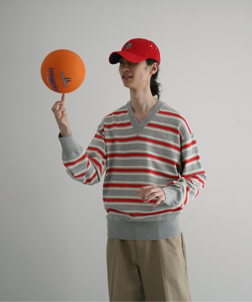 KAIKO(カイコー)の「KAIKO Border v neck sweater(ニット/セーター・メンズ・サックスブルー/グレー系その他2/グレー系その他・3/2/1/4)」の15枚目の写真
