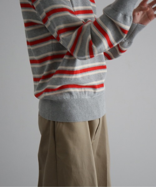 KAIKO(カイコー)の「KAIKO Border v neck sweater(ニット/セーター・メンズ・サックスブルー/グレー系その他2/グレー系その他・3/2/1/4)」の17枚目の写真