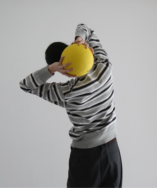 KAIKO(カイコー)の「KAIKO Border v neck sweater(ニット/セーター・メンズ・サックスブルー/グレー系その他2/グレー系その他・3/2/1/4)」の20枚目の写真