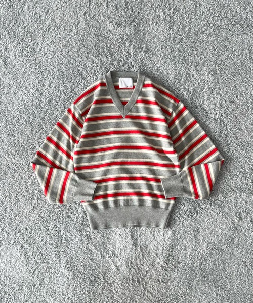 KAIKO(カイコー)の「KAIKO Border v neck sweater(ニット/セーター・メンズ・サックスブルー/グレー系その他2/グレー系その他・3/2/1/4)」の13枚目の写真