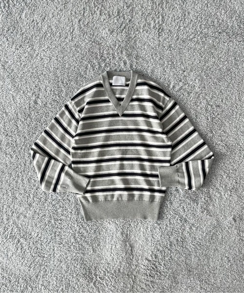 KAIKO(カイコー)の「KAIKO Border v neck sweater(ニット/セーター・メンズ・サックスブルー/グレー系その他2/グレー系その他・3/2/1/4)」の18枚目の写真
