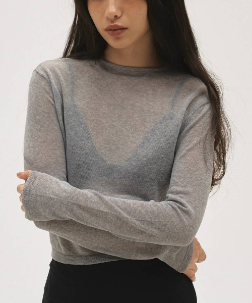 TODAYFUL（トゥデイフル）の「Compact Sheer Knit 12610514（ニット/セーター・レディース・ブラック/グレー/ホワイト・FREE）」の3枚目の写真