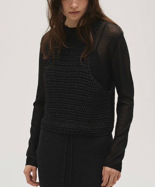 TODAYFUL（トゥデイフル）の「Compact Sheer Knit 12610514（ニット/セーター・レディース・ブラック/グレー/ホワイト・FREE）」の2枚目の写真