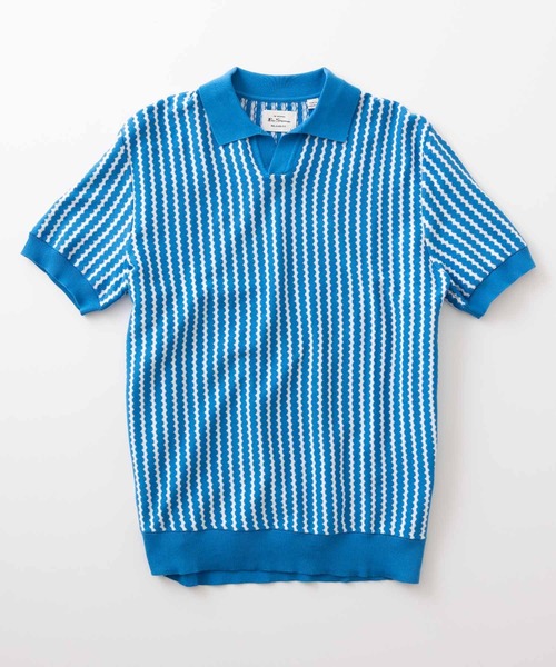 Ben Sherman(ベンシャーマン)の「バーティカルウェーブニットポロ(ポロシャツ・メンズ・グリーン/ブルー・MEDIUM/X-LARGE/LARGE/SMALL)」の2枚目の写真