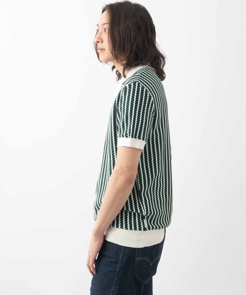 Ben Sherman(ベンシャーマン)の「バーティカルウェーブニットポロ(ポロシャツ・メンズ・グリーン/ブルー・MEDIUM/X-LARGE/LARGE/SMALL)」の5枚目の写真