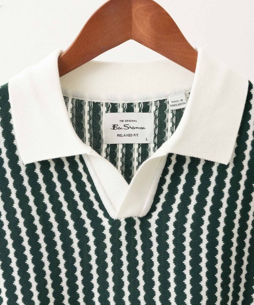 Ben Sherman(ベンシャーマン)の「バーティカルウェーブニットポロ(ポロシャツ・メンズ・グリーン/ブルー・MEDIUM/X-LARGE/LARGE/SMALL)」の8枚目の写真