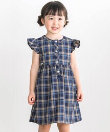 110-140㎝】グレンチェックジャケット＆プリーツワンピース セット
