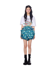 Signature Floral Ruffle High Waist Shorts