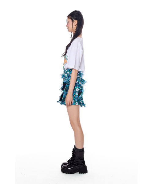 GREEDILOUS(グリディアス)の「Signature Floral Ruffle High Waist Shorts(その他パンツ・レディース・その他・X-SMALL/SMALL/MEDIUM/LARGE)」の4枚目の写真