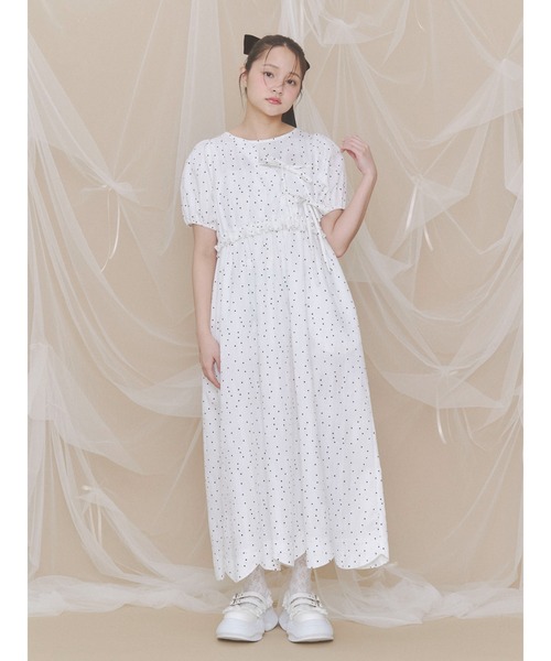 merry jenny(メリージェニー)の「pindot checkスカラップワンピース(ワンピース・レディース・オフホワイト/ブラック・FREE)」の21枚目の写真