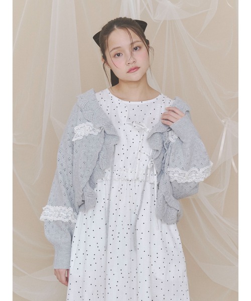 merry jenny(メリージェニー)の「pindot checkスカラップワンピース(ワンピース・レディース・オフホワイト/ブラック・FREE)」の22枚目の写真