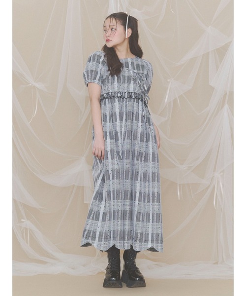 merry jenny(メリージェニー)の「pindot checkスカラップワンピース(ワンピース・レディース・オフホワイト/ブラック・FREE)」の15枚目の写真