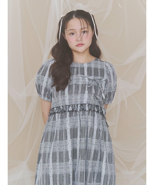 merry jenny(メリージェニー)の「pindot checkスカラップワンピース(ワンピース・レディース・オフホワイト/ブラック・FREE)」の16枚目の写真