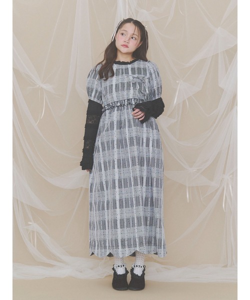 merry jenny(メリージェニー)の「pindot checkスカラップワンピース(ワンピース・レディース・オフホワイト/ブラック・FREE)」の17枚目の写真