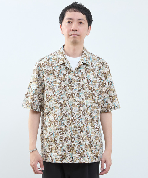 MEN'S MELROSE（メンズメルローズ）の「ボタニカルプリント半袖オープンカラーシャツ（シャツ/ブラウス・メンズ・ホワイト/ベージュ・3/4）」の13枚目の写真