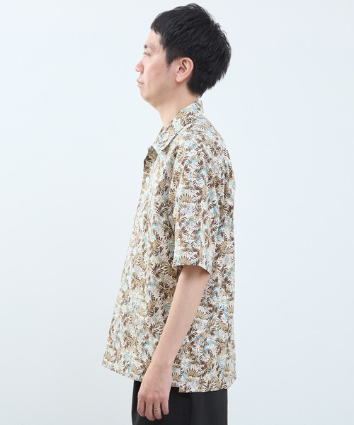 MEN'S MELROSE（メンズメルローズ）の「ボタニカルプリント半袖オープンカラーシャツ（シャツ/ブラウス・メンズ・ホワイト/ベージュ・3/4）」の14枚目の写真