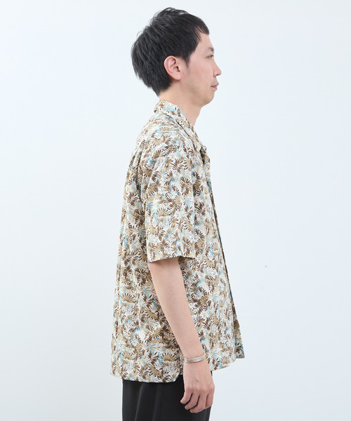 MEN'S MELROSE（メンズメルローズ）の「ボタニカルプリント半袖オープンカラーシャツ（シャツ/ブラウス・メンズ・ホワイト/ベージュ・3/4）」の16枚目の写真
