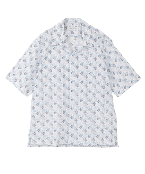 MEN'S MELROSE（メンズメルローズ）の「ボタニカルプリント半袖オープンカラーシャツ（シャツ/ブラウス・メンズ・ホワイト/ベージュ・3/4）」の5枚目の写真