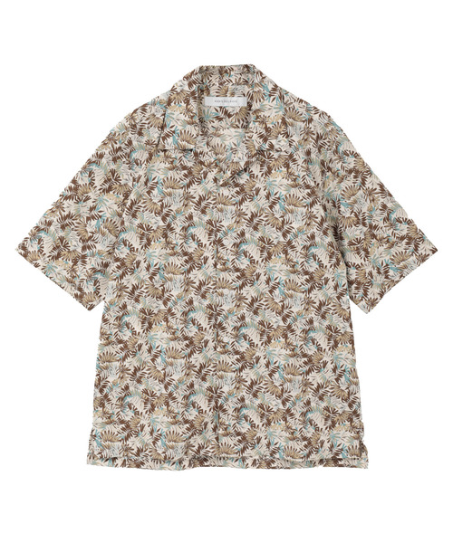 MEN'S MELROSE（メンズメルローズ）の「ボタニカルプリント半袖オープンカラーシャツ（シャツ/ブラウス・メンズ・ホワイト/ベージュ・3/4）」の7枚目の写真
