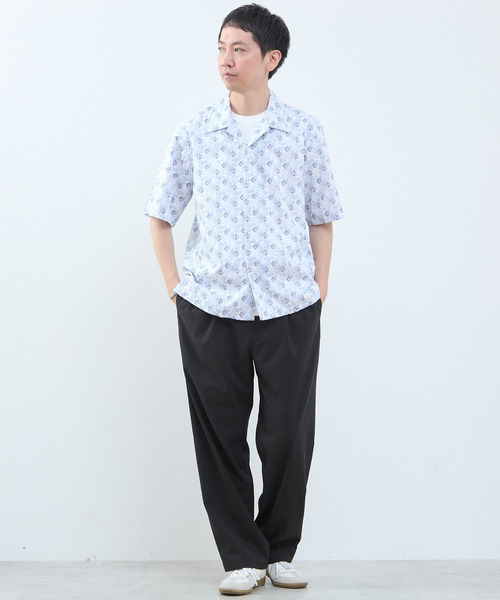 MEN'S MELROSE（メンズメルローズ）の「ボタニカルプリント半袖オープンカラーシャツ（シャツ/ブラウス・メンズ・ホワイト/ベージュ・3/4）」の11枚目の写真