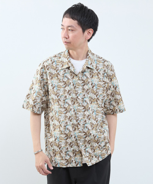 MEN'S MELROSE（メンズメルローズ）の「ボタニカルプリント半袖オープンカラーシャツ（シャツ/ブラウス・メンズ・ホワイト/ベージュ・3/4）」の17枚目の写真