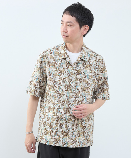 MEN'S MELROSE（メンズメルローズ）の「ボタニカルプリント半袖オープンカラーシャツ（シャツ/ブラウス・メンズ・ホワイト/ベージュ・3/4）」の18枚目の写真