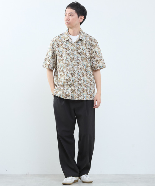 MEN'S MELROSE（メンズメルローズ）の「ボタニカルプリント半袖オープンカラーシャツ（シャツ/ブラウス・メンズ・ホワイト/ベージュ・3/4）」の19枚目の写真
