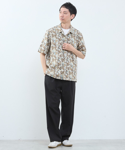 MEN'S MELROSE（メンズメルローズ）の「ボタニカルプリント半袖オープンカラーシャツ（シャツ/ブラウス・メンズ・ホワイト/ベージュ・3/4）」の20枚目の写真