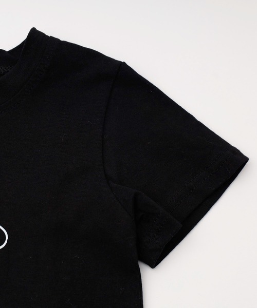 URBAN CHERRY（アーバンチェリー）の「【2点セット】リボンプリントクロップドTシャツ＋フリルドッキングパンツ（Tシャツ/カットソー・キッズ・ブラック・110cm/120cm/130cm）」の21枚目の写真
