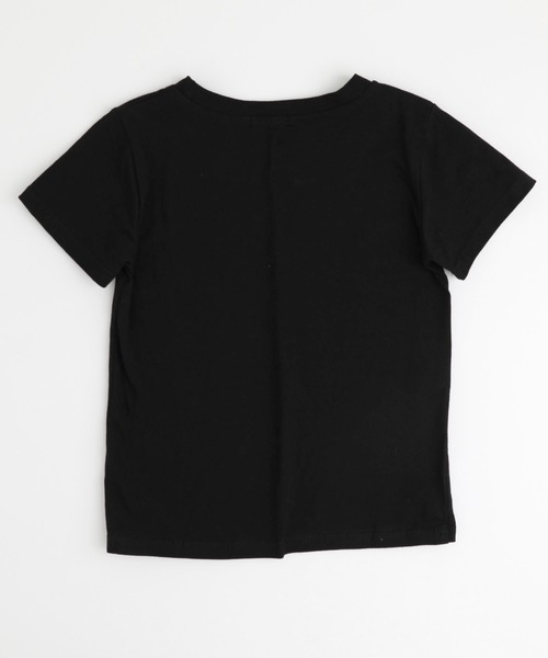 URBAN CHERRY（アーバンチェリー）の「【2点セット】リボンプリントクロップドTシャツ＋フリルドッキングパンツ（Tシャツ/カットソー・キッズ・ブラック・110cm/120cm/130cm）」の12枚目の写真