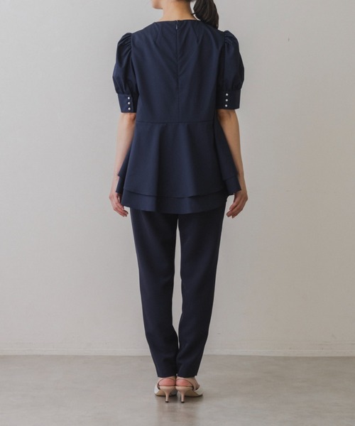 Sono(ソーノ)の「【SONO/ソーノ】【SONO NAVY/ソーノネイビー】バックティアードパフィブラウス(シャツ/ブラウス・レディース・ホワイト/ネイビー・F)」の14枚目の写真